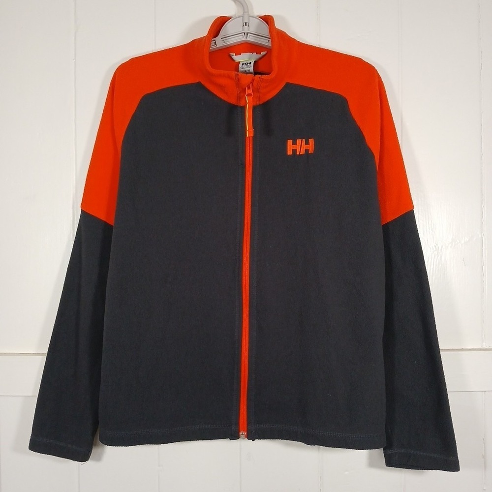 Helly Hansen Polartec Daybreaker 2.0 Fleece Jacket Youth Boys 16 Gray Orange LS - Picture 2 of 15